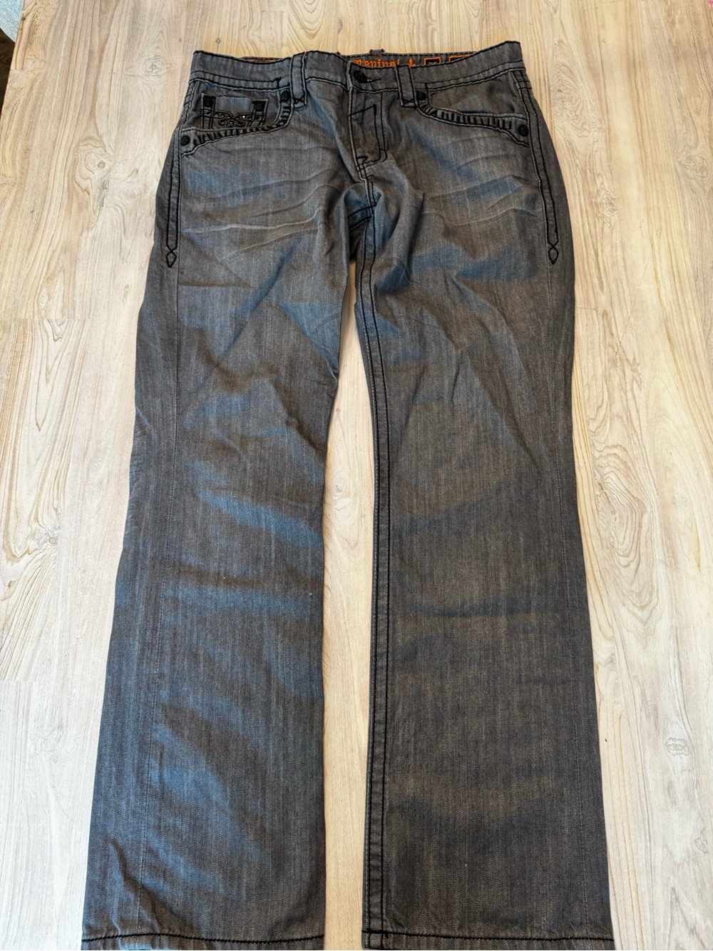 Rock Revival Men's Straight Jeans - Charcoal Gray
